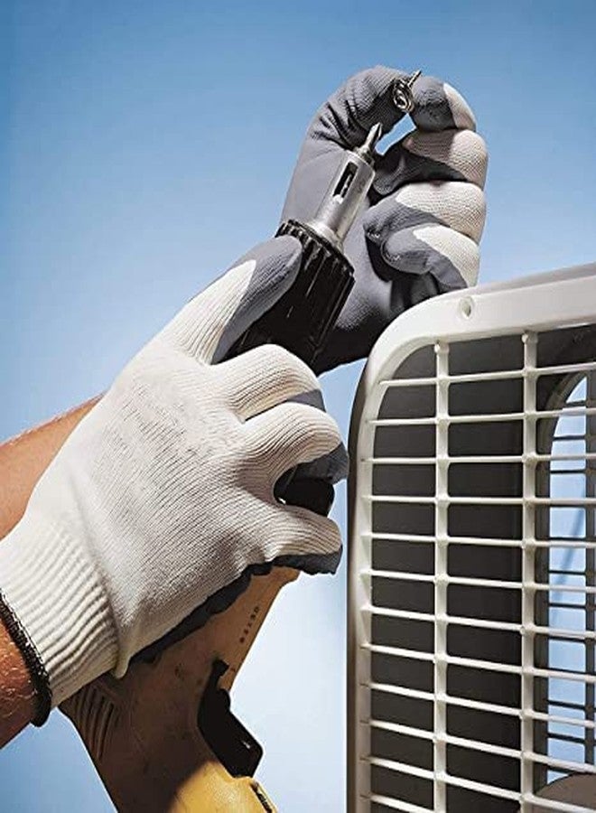 RK TRENDS Nylon Industrial & Home Safety Cut Resistant Hand Gloves (White & Grey) - 12 Pairs - Image 4